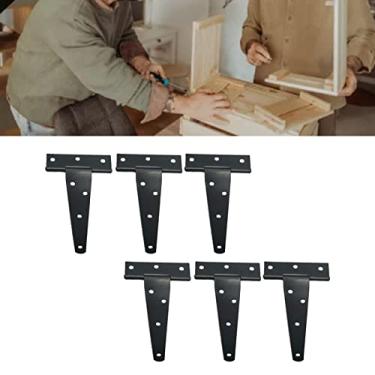 Imagem de Dobradiças de Porta de Celeiro de Ferro Galvanizado Com Alça Em T de 5 Polegadas, Dobradiça Em T Com 6 Furos de Parafuso para Gabinete, Galpão, Portões, Celeiro e Porta de