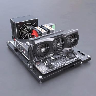 Imagem de Capa de computador faça-você-mesmo, moldura de PC, gabinete aberto, banco de teste de PC, suporte para placas-mãe MATX e ATX