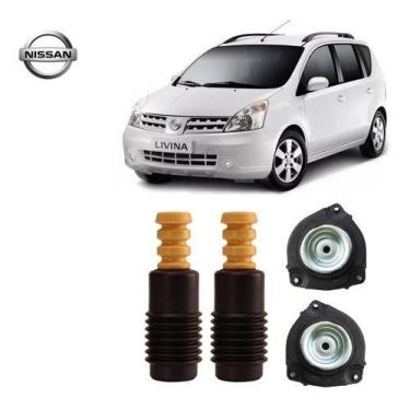 Imagem de Par Kit Coxim Batente Coifa Dianteiro Nissan Livina 2010 2011 2012 - A