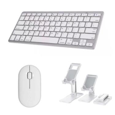 Imagem de Teclado E Mouse Bluetooth + Suporte Tablet Galaxy Sm S6 Lite P615 - Fa
