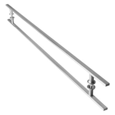 Imagem de Puxador Aço Inox Escovado para Porta de Vidro 150 cm M.S - MetalCromo