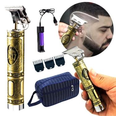 Imagem de Maquina Maquininha de Cortar Desenhar Cabelo Acabamento Barbeador + Bo
