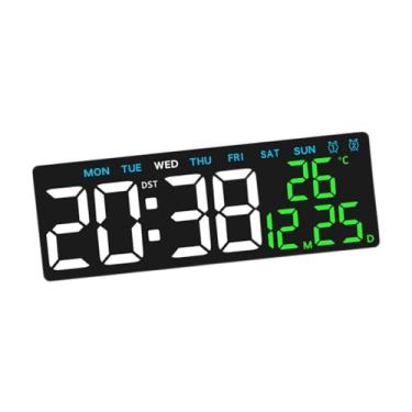 Imagem de Generic Despertador digital Relógio de mesa elétrico com porta de saída USB Relógio digital LED multifuncional para sala de estar Prateleira ao lado, Tempo Branco, Concha Branca