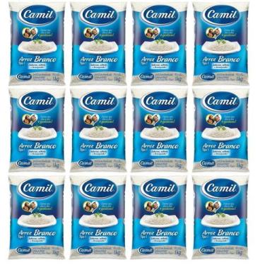 Imagem de Kit 12 Arroz Camil Tp1 Longo Fino 1-Kilo Pc.