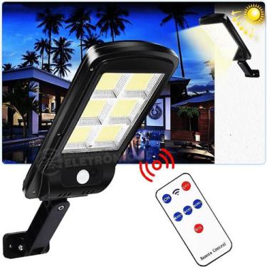 Imagem de Refletor Com Controle e Recarga Solar 160 LEDs e Sensor de Presença 20