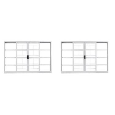 Imagem de Kit com 2 Janelas de Aço de Correr 100x150cm 4 Folhas com Grade Minas 