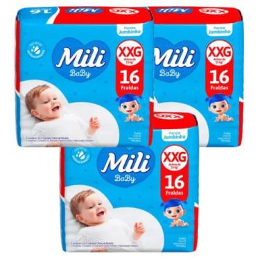 Imagem de Kit C3 Fralda Baby Infantil XXG Jumbinho - Mili - MILI S/A