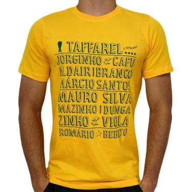 Imagem de Camisa Brasil Retro Escalação Tetra 1994 Algodão - Masculino - RetrôMa