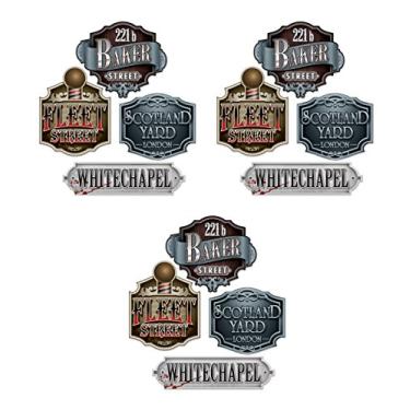 Imagem de Beistle 12 peças Sherlock Holmes recortes decorativos, 28,5 cm a 45,7 cm, multicolorido