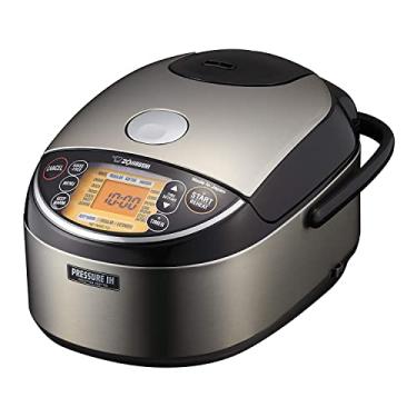 Imagem de Zojirushi NP-NWC10XB Panela de arroz com aquecimento por indução por pressão, 5,5 xícaras, aço inoxidável, feito no Japão