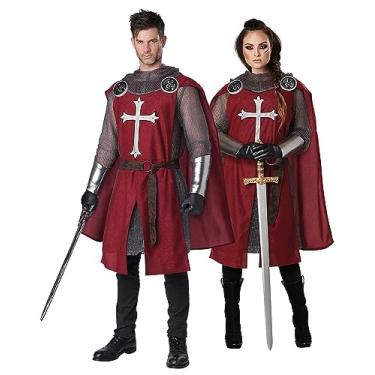 Imagem de California Costumes Fantasia adulta de sobretudo de cavaleiro (vermelho), grande/GG, vinho, Borgonha, Large/X-Large