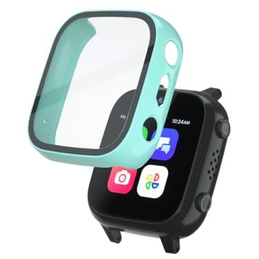 Imagem de SimpleThings Protetor de tela compatível com relógio inteligente Cosmo JrTrack 3, 1 pacote de capa rígida de PC com película de vidro temperado transparente HD para crianças, meninos e meninas