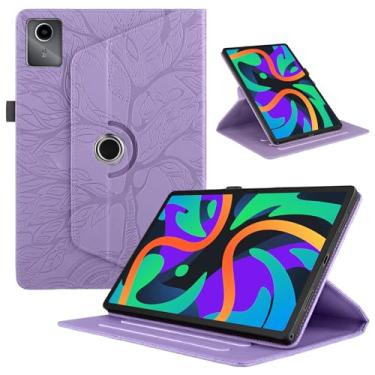 Imagem de TIPOYOROO Capa giratória para Lenovo Tab M11 11 polegadas 2024 (TB330FU) couro PU rotação de 360° capa multi-ângulo leve suporte flip giratório com suporte de caneta - roxo