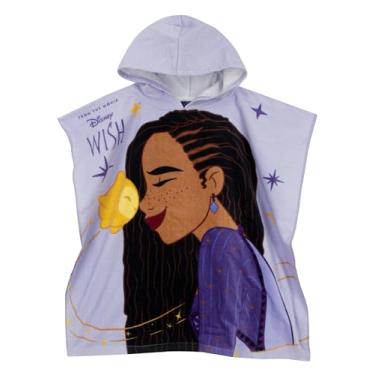 Imagem de Disney Wish Towel Poncho | Toalhas de praia com capuz para meninas | Toalha poncho infantil | Tamanho único roxo