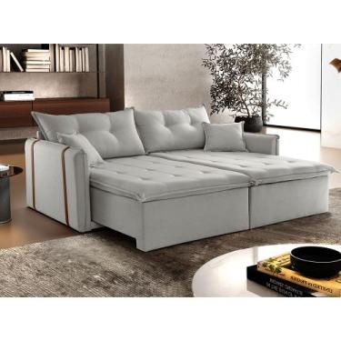 Imagem de Sofa Cama e Reclinavel São Paulo 2,65m 04 Lugares Txr, Prata
