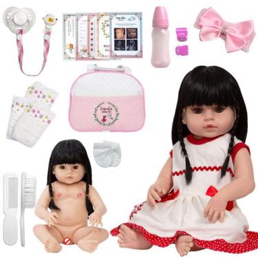 Imagem de Bebe Reborn Menina Recem Nascida Gatinha Enxoval Completo - Cegonha Re