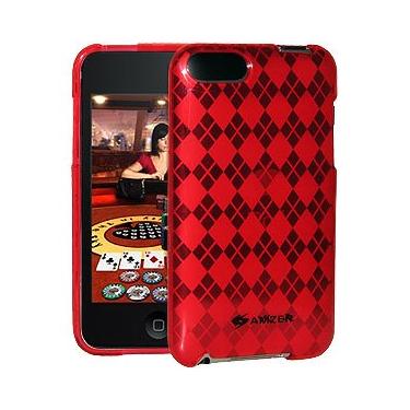 Imagem de Amzer Capa Luxe Argyle Skin com protetor de tela para iPod Touch 2G, 3G (vermelho)