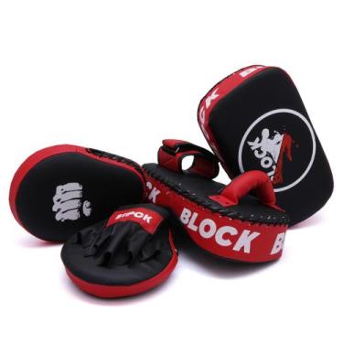 Imagem de Kit manopla e aparador de muay thai - Block Fitness, Vermelho