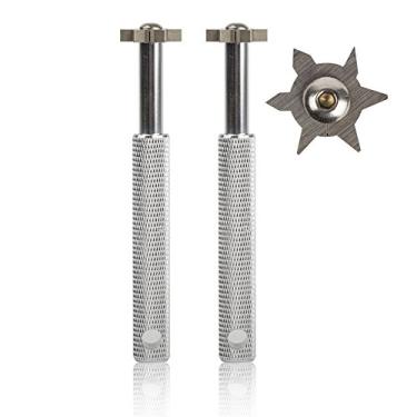 Imagem de HIFROM Apontador de sulcos com 6 cabeças - Ferramenta de re-sulco de taco de golfe e substituição de limpador para todos os ferros de arremesso de areia e cunhas de aproximação e tacos utilitários (2