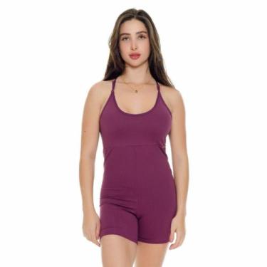 Imagem de Macaquinho Fitness Shine United, Roxo, P