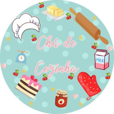 Imagem de Painel de Lona Redondo Chá de Cozinha Instrumentos Culinários - Fabrik