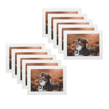 Imagem de Kit 10 Porta Retratos C/vidro 13x18 Moldura Branca para fotos e decora