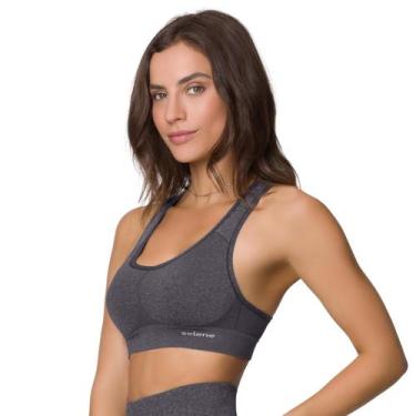 Imagem de Top Sem Costura Fitness Microfibra Sport Academia Selene, GG, Preto me