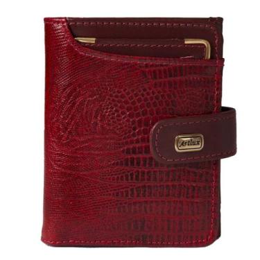 Imagem de Carteira feminina em couro premium vermelha - ARTLUX