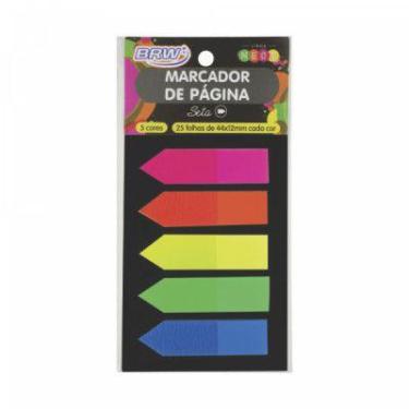 Imagem de Marcador de Página Seta 12x44mm 05 Cores Neon 25 Folhas BRW