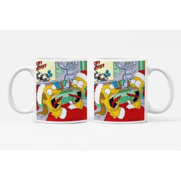 Imagem de Caneca Personalizada de Natal 325ml Simpsons Papai Noel - Like Geek