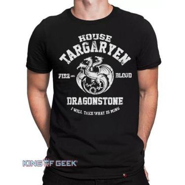 Imagem de Camiseta Game Of Thrones House Targaryen Camisa Got Série - KING OF GE