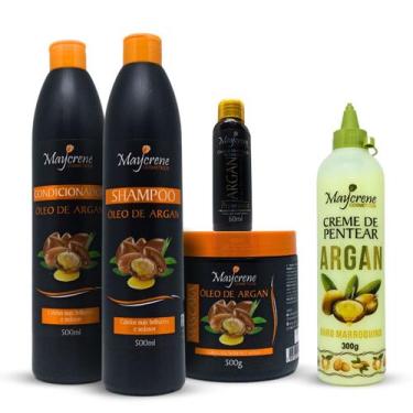 Imagem de Kit Capilar Óleo de Argan Cabelo Danificados + Creme de Pentear 300g +