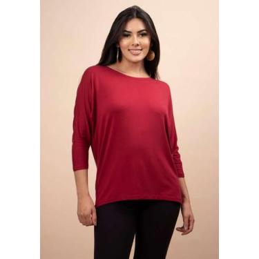 Imagem de Blusa Morcego Ampla Manga 3/4 Bordô - Amazonia Vital