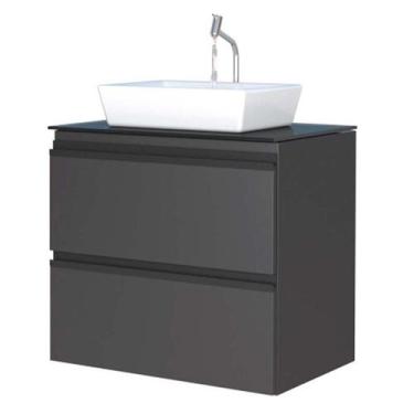 Imagem de Gabinete Para Banheiro com Cuba Linea Gaia 60 Cozimax Preto