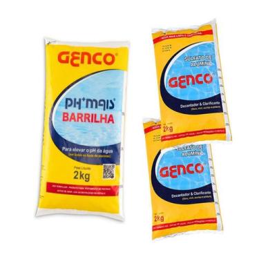 Imagem de Kit Genco Elevador PH Barrilha E 2 Sulfato de Aluminio 2kg