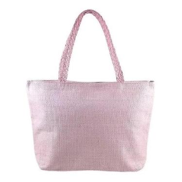 Imagem de Bolsa Feminina Rosa com Alça Praia Compras Ombro Passeio - Lis