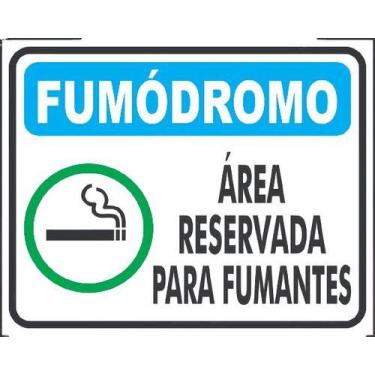 Imagem de Placa Sinalização Área Para Fumantes Fumódromo 25x20 Ps 1mm - Royal Ar