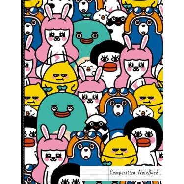 Imagem de kawai Japan Doodle | Composition Notebook: College Ruled: Pink rabbit | Monster | book for students, girls, boys, kids | 120 Pages | Size: 8.5X11 inches