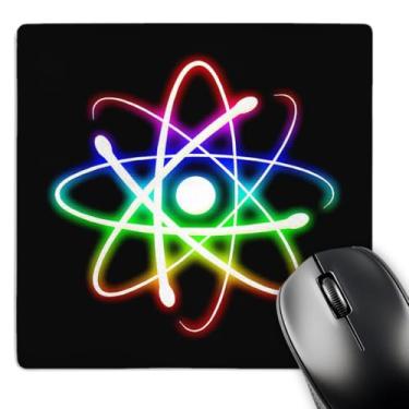 Imagem de 3dRose Mouse pad LLC 20 x 20 x 0,65 cm símbolo do átomo que brilha no fundo preto (mp_24256_1)