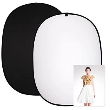Imagem de 1,5 m x 2 m (2 m x 1,5 m) 2 em 1 musselina de algodão preto branco dobrável refletor fundos portátil dobrável reversível para fotografia com bolsa de transporte