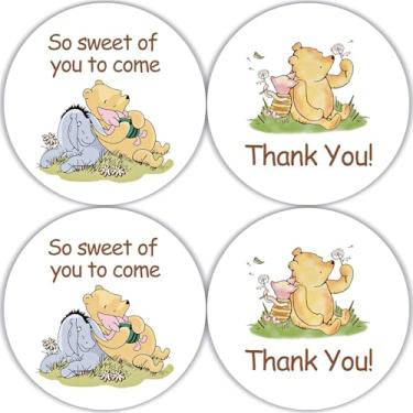 Imagem de Cgvovgr 80 pçs adesivos de pote de mel So Sweet of You to Come Etiquetas de agradecimento, adesivos de revelação de gênero de chá de bebê, decorações de abelha, adesivos de chá de bebê Winnie,