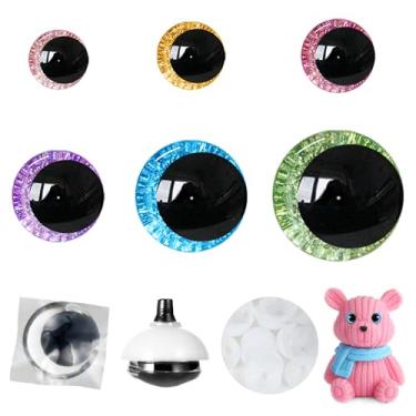 Imagem de MUCUNNIA 168 Peças 3D Glitter Olhos De Segurança 16-35Mm Lua Olhos De Segurança Para Crochê Com Arruelas Grandes Olhos De Segurança Para Amigurumi Olhos De Crochê Para Bichos De Pelúcia Bonecas Faze