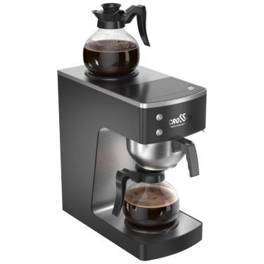 Imagem de Máquina de Café 12 Xícaras com Aquecedor Superior e Inferior e 2 Decantadores de Vidro, 110V 1610W, Crosson, Preta