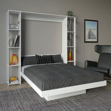 Imagem de Cama de Casal Articulada 8 Prateleiras 2 Nichos Branco Cm8040 - Tecno Mobili