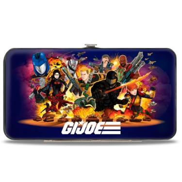 Imagem de Buckle-Down Hasbro Carteira, articulada, GI Joe Universe Agents Explosion Group Pose e logotipo azul, couro vegano, Azul, 7" x 4", Casual