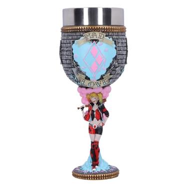 Imagem de Nemesis Now Cálice Harley Quinn, Resina, Mercadoria DC oficialmente licenciada, DC Batman Harley Quinn Goblet, DC Home Decor, Inserção de aço inoxidável, fundido na melhor resina, habilmente pintado à
