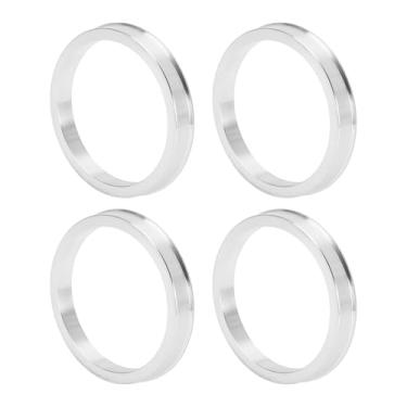 Imagem de INFINAUTO Anéis centralizados no cubo da roda do carro OD 69,6 mm para ID 59,1 mm eixo central de rodas amortecedores Hubrings liga de alumínio tom prata durável