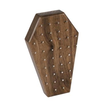 Imagem de Colaxi Presos de orelha de madeira exibem anéis de lábios da prancha de brincos práticos Organizador para pregos de lábios do nariz Ringos de umbigo,