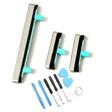 Imagem de Botão de volume liga/desliga botão lateral peça de substituição para Samsung Galaxy s8 G950 e s8 Plus G955, com kit de ferramentas (prata)