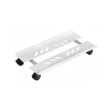Imagem de Suporte para CPU Suporte de mesa Suporte móvel para CPU ajustável, suporte para capa de PC, bandeja para PC com 4 rodas giratórias para a maioria das capas de jogos para PC, escritório doméstico sob a